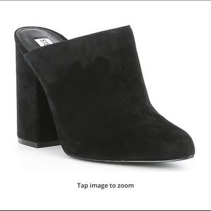 Steve Madden Black Suede Mules